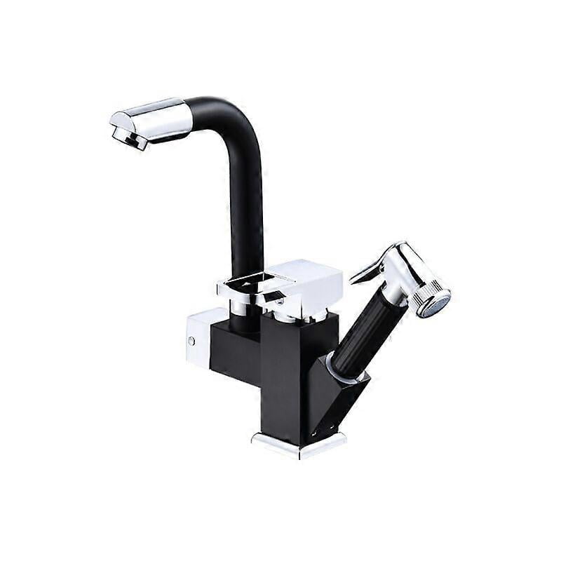 Kitchen 360 Rotating Multifunctional Mixer Tap with Pull-Out Spray Black Color
