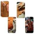 thumbnail image 4 of Crafted Leather Violin & Keychain Miniature Musical Instrument Keychain Style Leather Keychain, 4 of 6