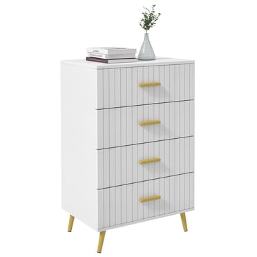 HOMCOM Bedroom Chest of Drawers, 4-Drawer Dresser with Aluminium Legs
