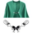 thumbnail image 3 of Bijoux Colorés à la Mode pour Femmes Filles Cadeau de Saint-Valentin Fête d'Anniversaire, Chic Femmes Cardigan à Nœud Incrusté de Strass Robe Châle Attache Épingle Noir, 3 of 6