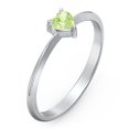 thumbnail image 3 of Heart Birthstone Ring - Peridot (August), 3 of 6
