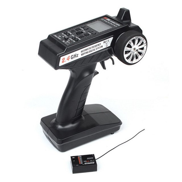 Émetteur et Récepteur de Contrôleur 3 Canaux 2,4 GHz pour Voiture RC Bateau LCD