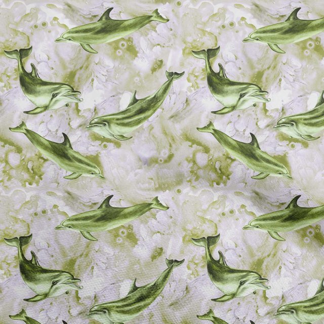 oneOone Rayon Beige Fabric Whale Craft Projects Decor Fabric Printed By The Yard 56 Inch Wide