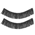 thumbnail image 1 of 2pcs Motorcycle Retro Foot Pedal Saddlebag Craft Artificial Leather Fringe(Black), 1 of 9