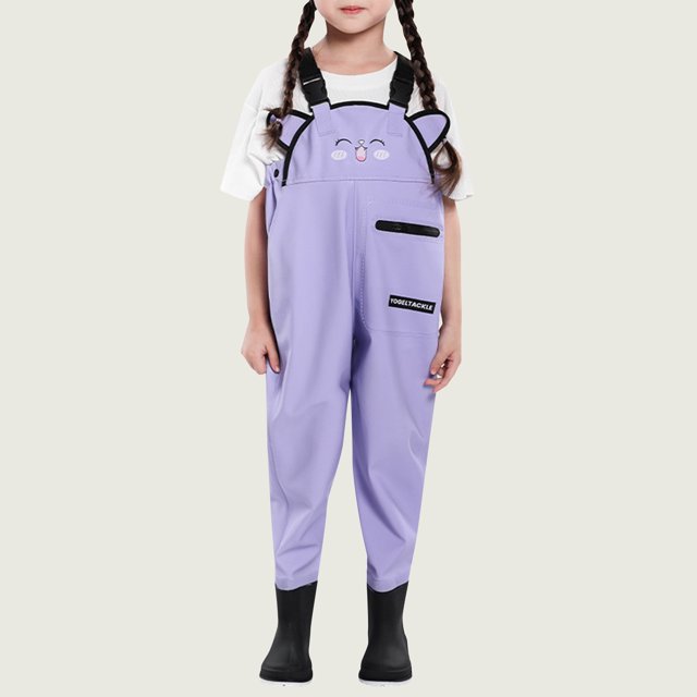 hengsof Cuissardes Imperméables pour Filles, Combinaisons Imperméables de Pêche et de Plein Air, Manteaux Imperméables à la Mode pour Enfants pour Aller à la Mer