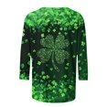 thumbnail image 4 of Mceream Manches 3/4 St Patricks Day Shirt Hauts pour Femmes Printemps Col Rond T-Shirts Décontractés Blouses à Imprimé Floral T-Shirts Graphiques Tenues d'Été Hauts Bohèmes Grande Taille Chemises à Imprimé Trèfle S, 4 of 5