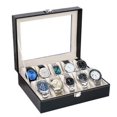 thumbnail image 1 of Boîte de Collection de Montres Portable avec 10 Compartiments en Cuir de Première Qualité Boîtier de Rangement de Fabrication Fine, 1 of 5
