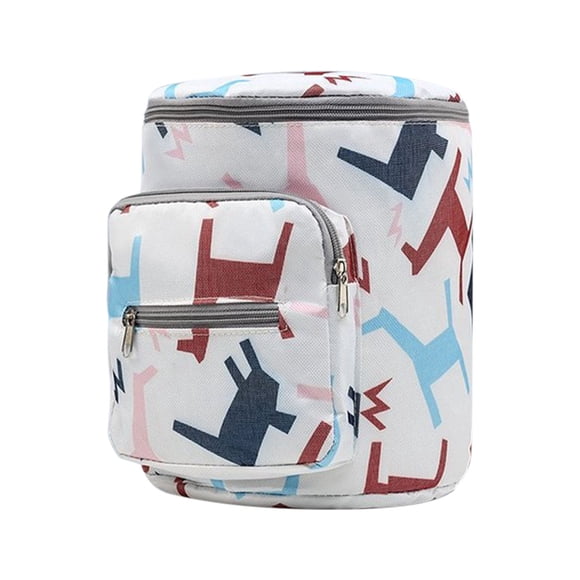 Sac de Poussette Cylindrique, Sac de Rangement Suspendu à la Mode à Grande Capacité pour Poussette de Bébé, Organisateur Léger avec Porte-Bouteilles, Sac de Transport Polyvalent pour Voyage, Lit de Bébé et Chaise de Salle à Manger