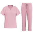 thumbnail image 2 of Penkiiy Ensemble Haut de Sarrau et Pantalon cargo pour Femmes en Tissu Extensible Respirant et Frais TG Rose, 2 of 9