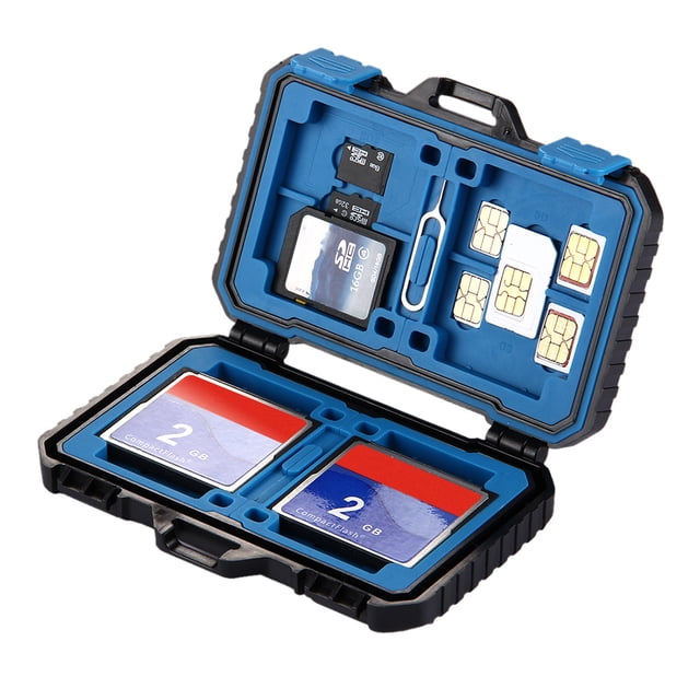 Amdohai PULUZ Étui de Rangement Étanche pour Lecteur de Cartes Mémoire USB CF TF Protecteur de Cartes SIM pour Tablette Ordinateur Portable & Téléphone Intelligent Android PU5002