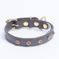 thumbnail image 1 of ATHENS Leather Dog Collar Single Row Rhinestones, 1 of 3