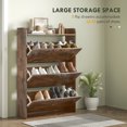thumbnail image 4 of HOMCOM Narrow Shoe Cabinet Farmhouse Shoe Storage Cabinet Rustic Brown, 4 of 10