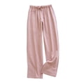 thumbnail image 1 of Womens Fashion Casual Elastic Drawstring Waist Print Pocket Long Pants, 1 of 8
