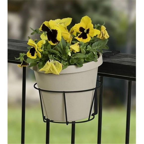 Panacea 89049 Over the Deck Adjustable Flower Pot Holder in Black