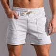 thumbnail image 4 of EOYWHK Summer Shorts for Men 100% Cotton Ultra Soft Lounge Shorts Elastic Waist Drawstring with Pockets, 4 of 5