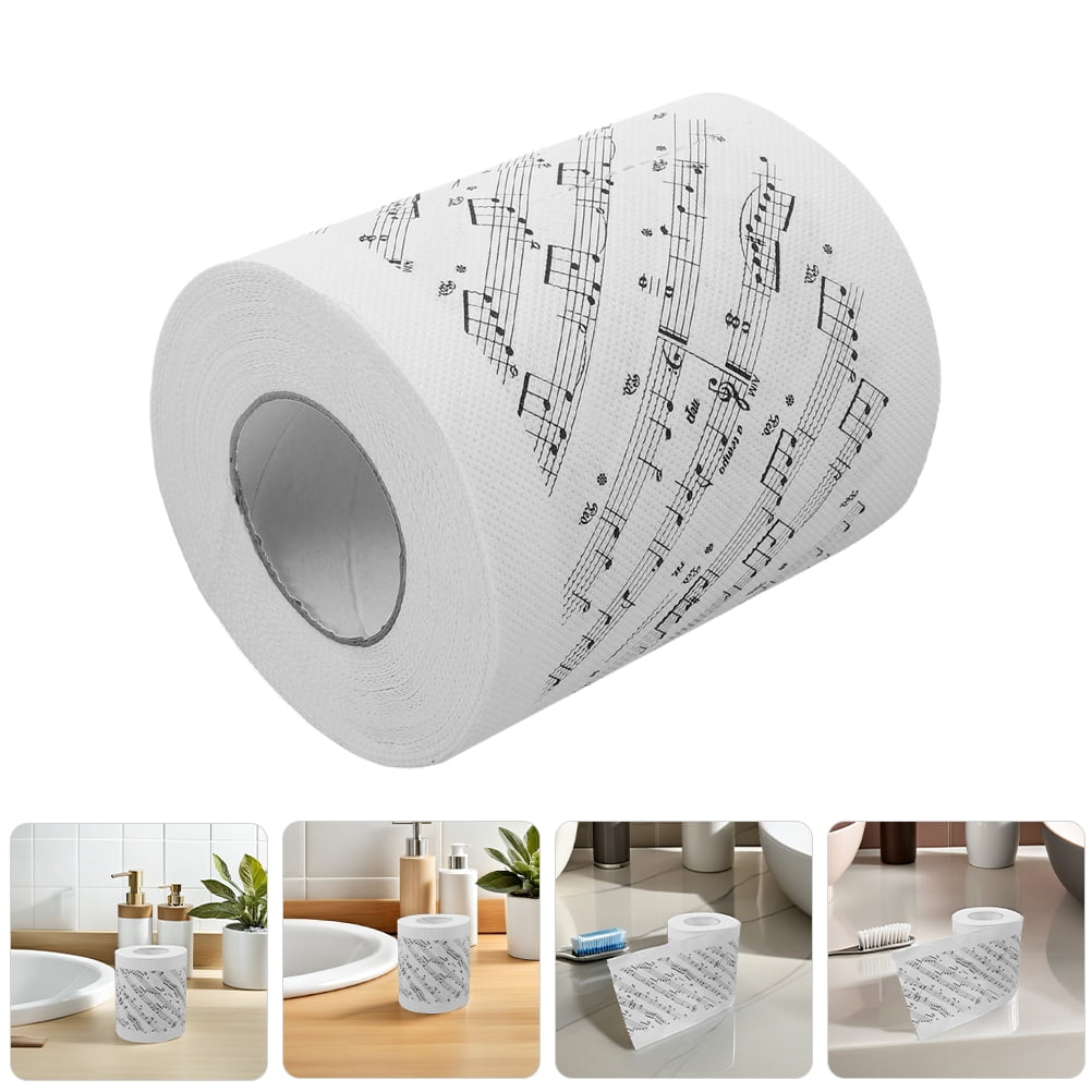 PTOOTP Unique Music Pattern Toilet Paper Roll Soft Decorative Bathroom Tissue