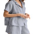 thumbnail image 2 of Ensemble Pyjama 2 Pièces pour Femmes Chemise Courte à Manches Courtes Loungewear Sleepwear Doux, 2 of 3