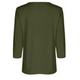 thumbnail image 5 of Yuyuzo Womens 3/4 Sleeve Tops Basic Button Crew Neck Solid Color Loose Fitted Tunics Tee Blouses, 5 of 5