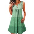 thumbnail image 1 of BEFOKA Robe pour Femme Grande Taille, Liquidation de Robes d'Été pour Femmes, Robe Sans Manches à Encolure Ronde pour Femme, Imprimée Fragmentée de Couleurs, à Boutons, à Enfiler, 1 of 5