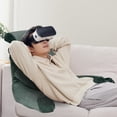 thumbnail image 2 of Large Memory Foam Reading Bed Rest Pillow with Cylindrical Pillow, Removable Neck & Back Support, Backrest Pillow with Arms and Side Pockets for Sitting Up Reading, Relaxing, 2 of 8