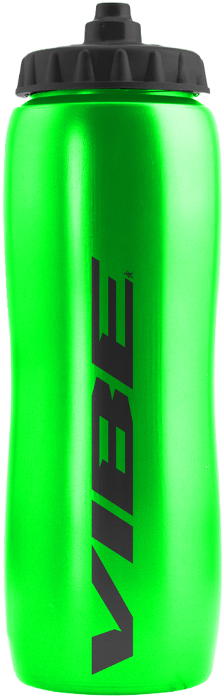 Bouteille d’eau VIBE Hockey 32 oz noire et verte avec soupape de presseur