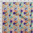 thumbnail image 3 of oneOone Polyester Lycra Off White Fabric Skull Sewing Material Print Fabric By The Yard 56 Inch Wide, 3 of 4