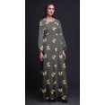 thumbnail image 2 of Bimba Robe Maxi à Manches Longues pour Femmes en Georgette Mousse avec Papillons et Papillons Imprimés, Taille Élastique - Très Petit, 2 of 5