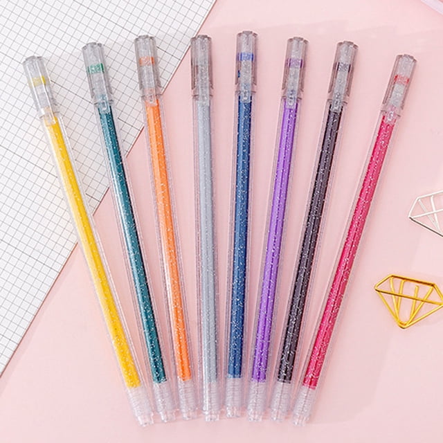 EGNMCR Pens 5ml Flash Gel Pen Color Shiny Highlighter Adult Crafting Doodling Drawing 8PCS Gel Pen
