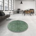 thumbnail image 3 of Ahgly Company Indoor Square Mid-Century Modern Pine Green Oriental Area Rugs, 4' Square, 3 of 6