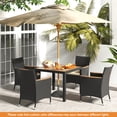thumbnail image 4 of Costway 5 PCS Patio Dining Table Set for 4 Rattan Conversation Set with Umbrella Hole, 4 of 10