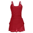 thumbnail image 4 of Nmnitkp Women's One Piece Swimdress Swimsuit Rushed Mesh Modest Tummy Control Bathing Suits Push Up Swim Dresses with Bottom, 4 of 9