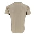 thumbnail image 4 of Txeol Vacation Sale Button Down Linen Shirts for Men Casual Short Sleeve V Neck Tops 2025 Summer Solid Color Lightweight Muscle Tees,Khaki,XXL, 4 of 9