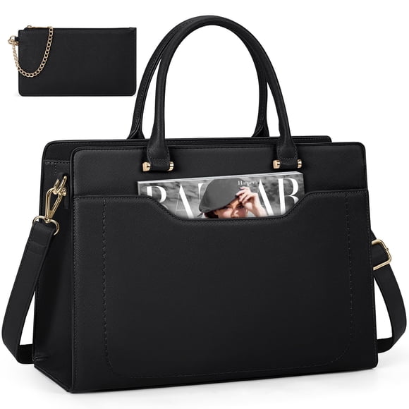 Laptop Bag for Women 15.6 Inch Work Tote bag Womens Laptop Tote Waterproof Leather Computer Briefcase Business Office Bag Large Handbag for Travel Co