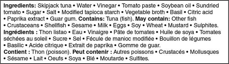 Thon pâle émiétté Great Value, tomates séchées au soleil et basilic