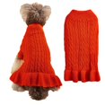 thumbnail image 2 of 2025 Turtleneck Warm Elegant Rope Pet Clothes For Medium Dogs Pet Sweater Stretch Knit Pet Clothes Hangers And Rack Ruffled Sweater Dress, 2 of 8