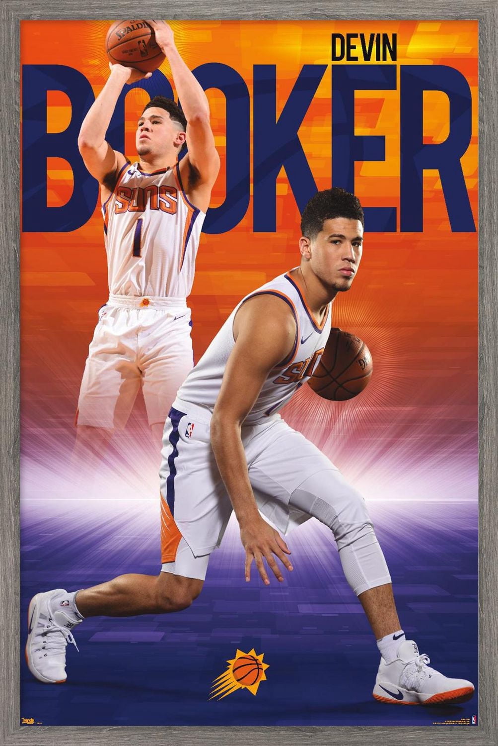 NBA Phoenix Suns - Devin Booker 18 Wall Poster, 22.375" x 34" Framed