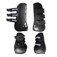thumbnail image 2 of ziyahi Horse Pu Shell Neoprene Lined Front/Rear Leg  for Boots Sets Front Black L Front+Rear Black L, 2 of 4