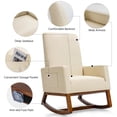 thumbnail image 4 of Giantex Rocking Chair, Living Room Padded Chair for Nursery, Home Office & School Use, Beige, 4 of 6