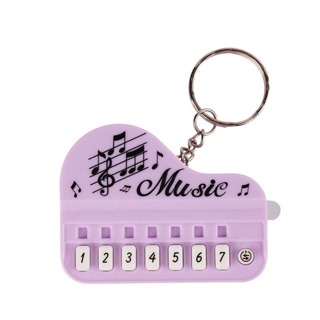 LYMAYTER Electronic Keyboard Keychain Pendant Mini Electronic Piano Shape Keychain Pendant - 8 Keys, Light MUS-CYYLic, Funny Gift