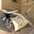 thumbnail image 3 of Sac de Rangement pour Bois de Chauffage en Toile Robuste avec Support Pliable en Alliage d'Aluminium - Kaki, Format Déplié 47.2x19.3 Po, Poignée en Métal Renforcée, Polyvalent pour Bûches de Bois, Articles Ménagers et Outils,, 3 of 6
