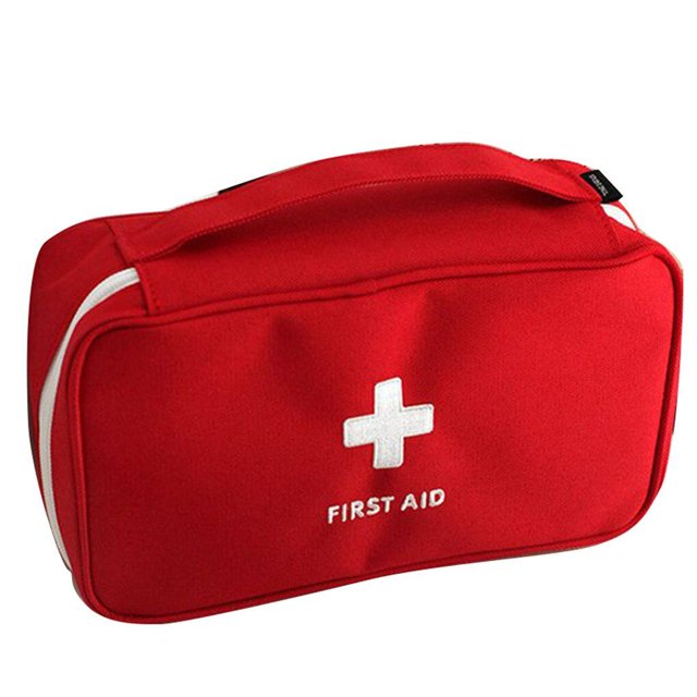 tamizeot Sac de Rangement d'Urgence Randonnée Pilules Coton-Tige Organisateur Étui de Transport Rouge 1Ensemble