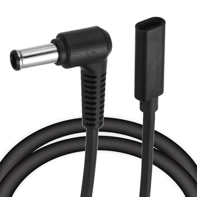 0.5FT USB C to DC PD Power Fast Charging Cable, 6.5mmx1.4mm 65W/18V-20V DC Power Cable, Type C Input 3.25A Adapter Jack Converter for Router, Camera, TV Box, Desk Lamp(Black)