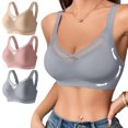 thumbnail image 1 of Kyusrd Plus Size Cut-Off Seamless Bra For Women'S 3Pcs Supportive Full Coverage Wireless Bralette Bra Adjustable Shoulder Straps Bra Soild Color Everyday Athletic Sport Bra, 1 of 9