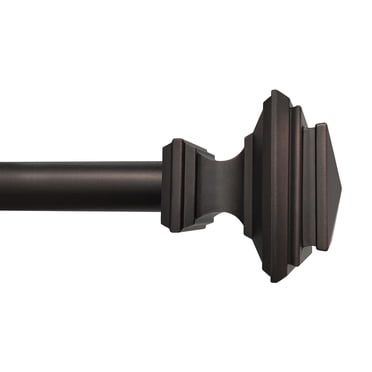 Better Homes & Gardens 1” Oil-Rubbed Bronze Square Adjustable Curtain Rod, 42”-120”