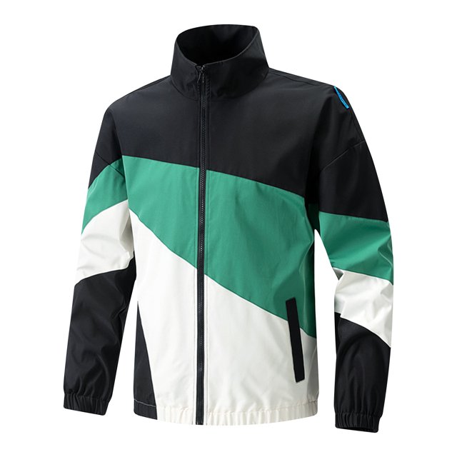 LOVZFMLL Vestes pour Hommes à Blocs de Couleur, Poches Zippées, Veste Décontractée à Manches Longues