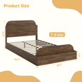 thumbnail image 3 of Kojooin Wooden Bed Frame with Storage Headboard and Footboard, Low Platform Bed with Wooden Slats, No Box Spring Needed, 3 of 6