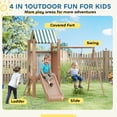 thumbnail image 4 of Qaba Kids Swing Set, Heavy-Duty Swing Set with Slide, Covered Fort, Ladder, 4 of 10