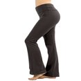 thumbnail image 1 of CHUANK Womens & Plus Stretch Cotton Fold-Over High Waist Bootcut Workout Flared Yoga Pants, 1 of 4