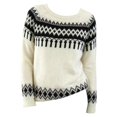 thumbnail image 4 of Chandail Rétro à Imprimé Île en Tricot pour Femme Grande Taille, Décontracté, Ample, Col Rond, Manches Longues, Léger, Court, 4 of 4