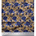 thumbnail image 1 of Soimoi Brown Poly Georgette Fabric Leaves,Insect & Floral Artistic Print Fabric by Yard 52 Inch Wide, 1 of 3